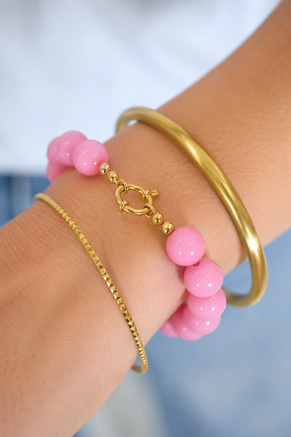 Kralenarmband fuchsia K007