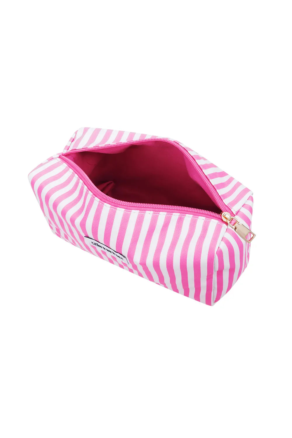 Elegant Beauty tasje roze/wit gestreept M004