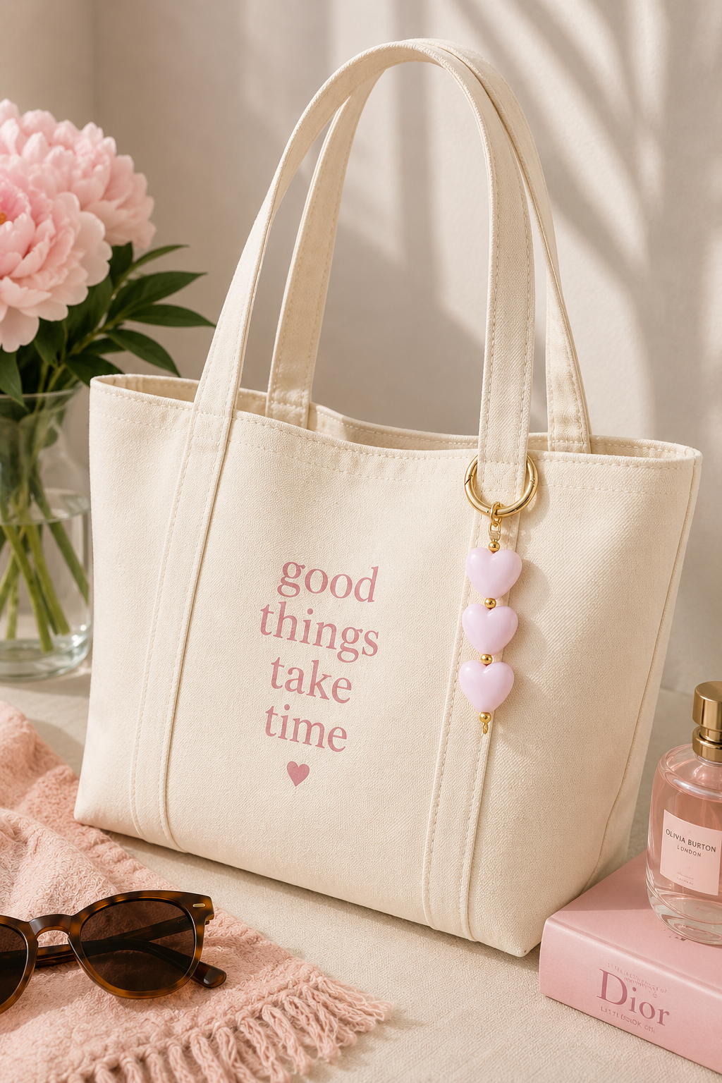 Tassenhanger harten roze T007