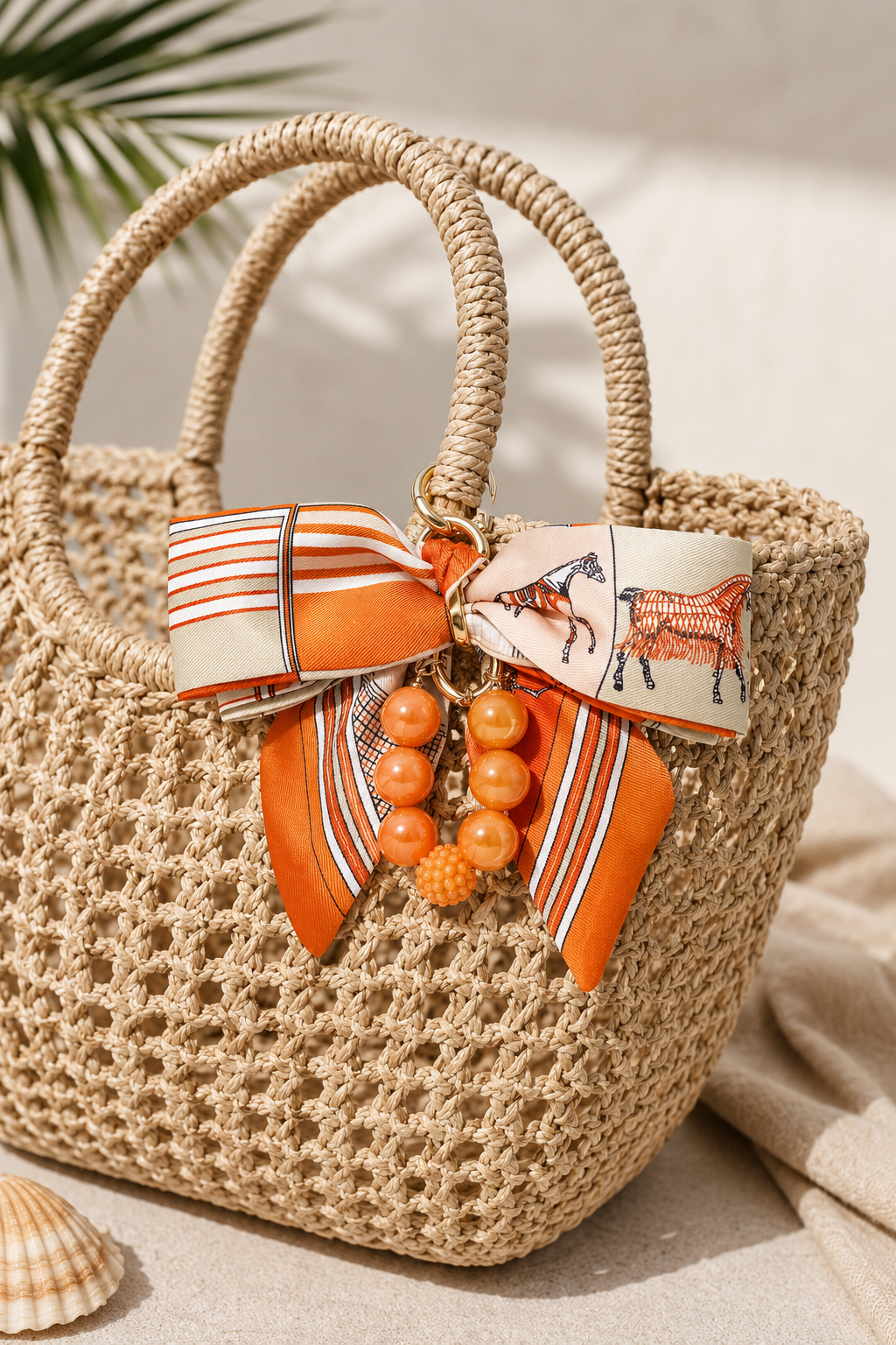 Tassenhanger strik oranje T000