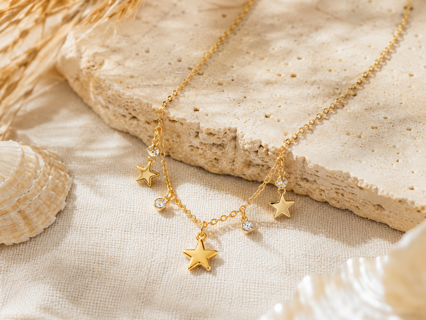 Ster ketting met strass – Stainless Steel K009