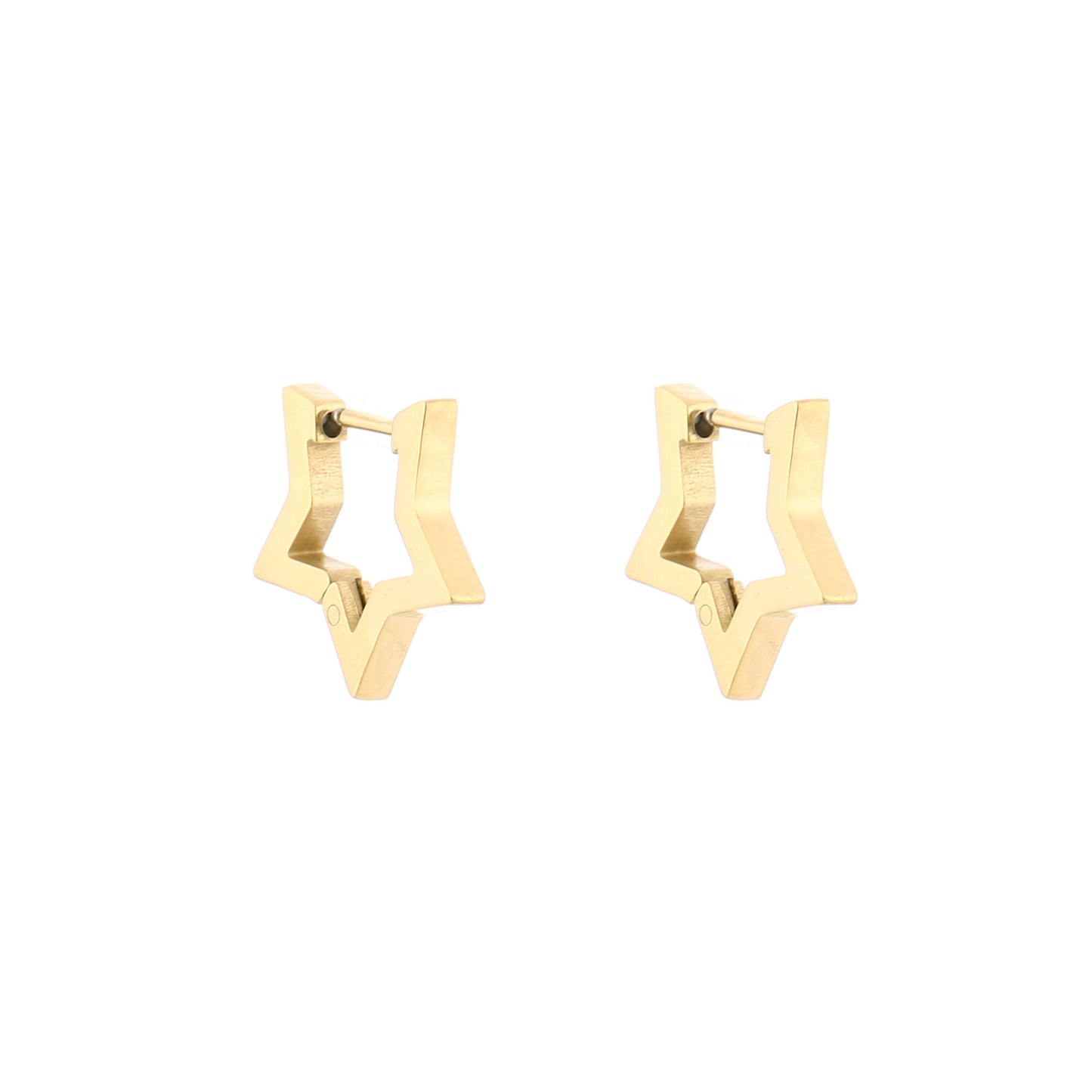 Golden Star Hoops – Stainless Steel Ster Oorbellen FREE gift F002