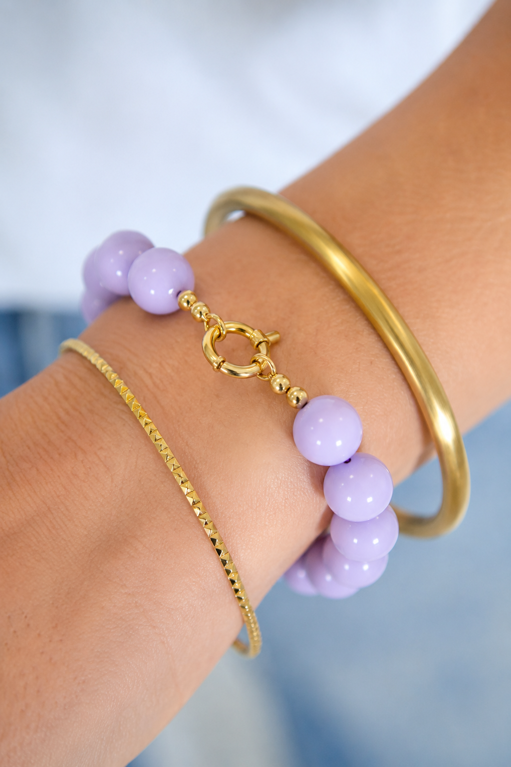 Kralenarmband lila K006