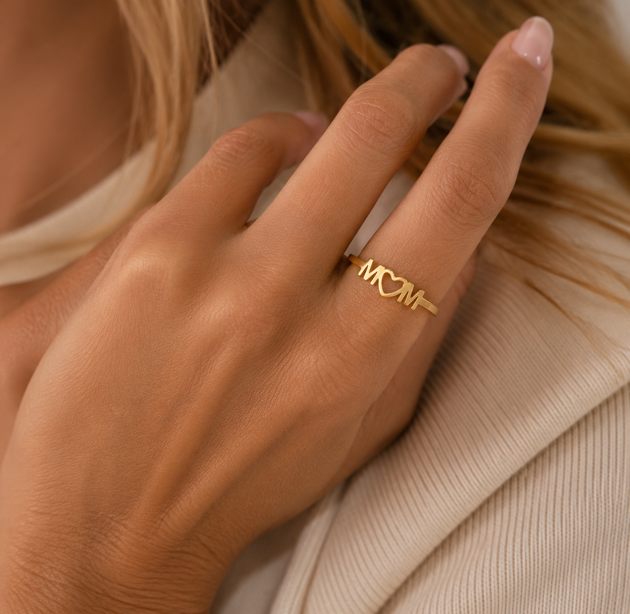 Mama Heart Ring – Stainless Steel Verstelbare Ring FREE gift F005