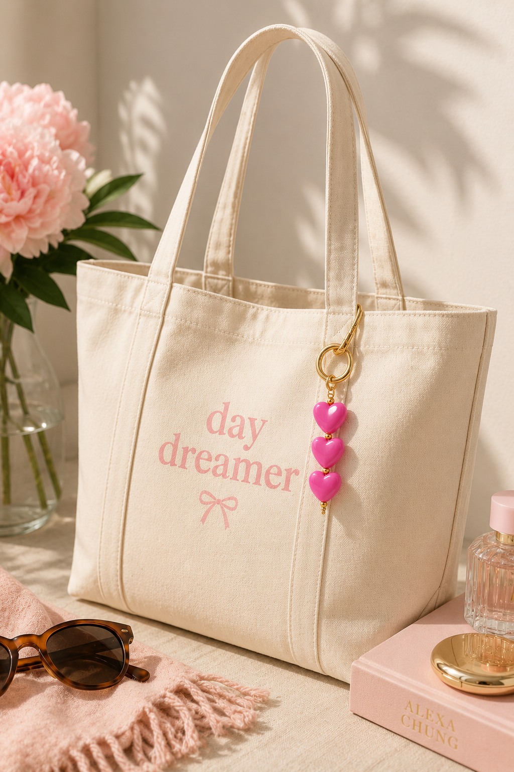 Tassenhanger harten fuchsia T005