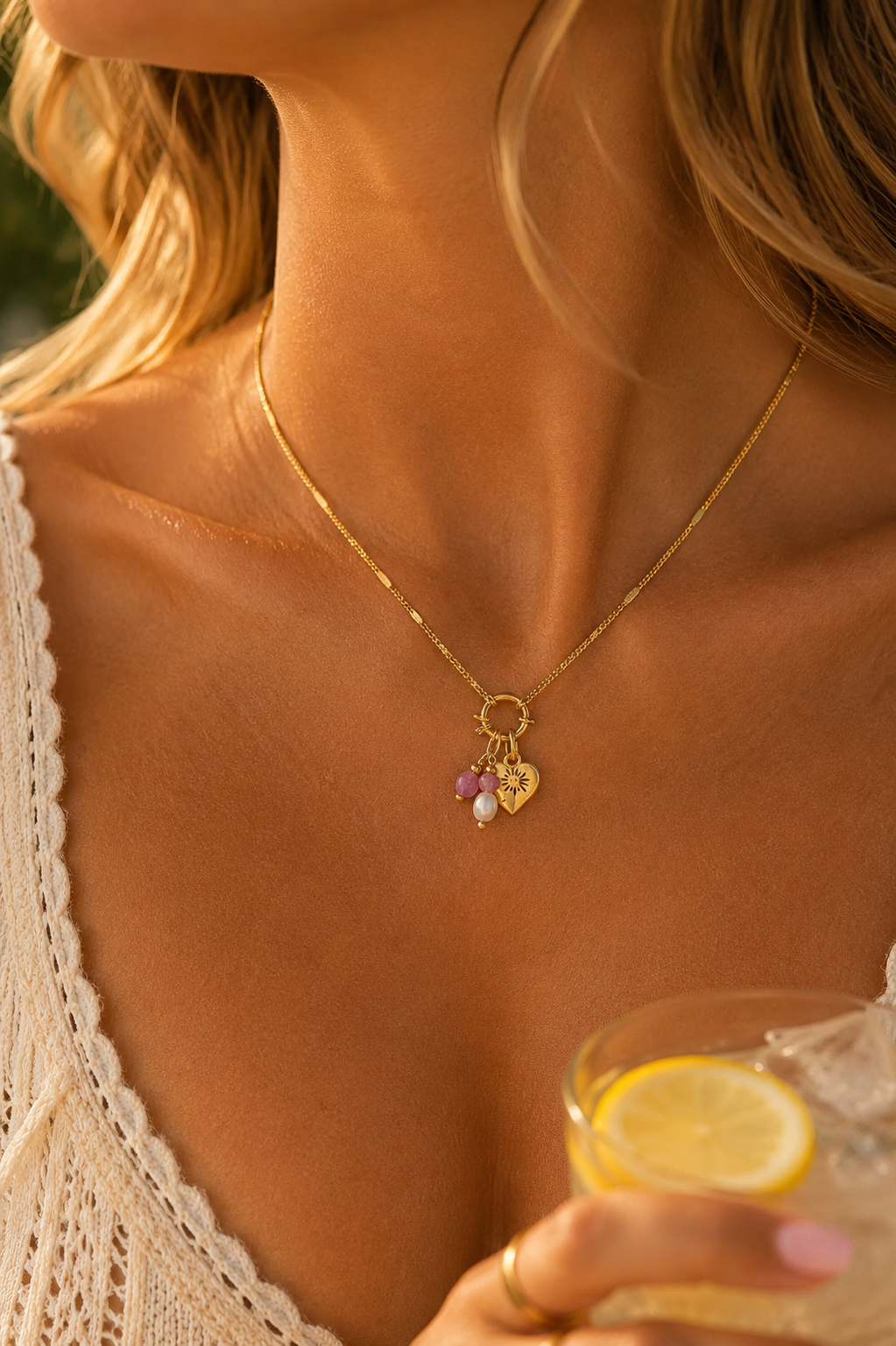 Celestial Heart – 14K Gold Plated Bedelketting BK010