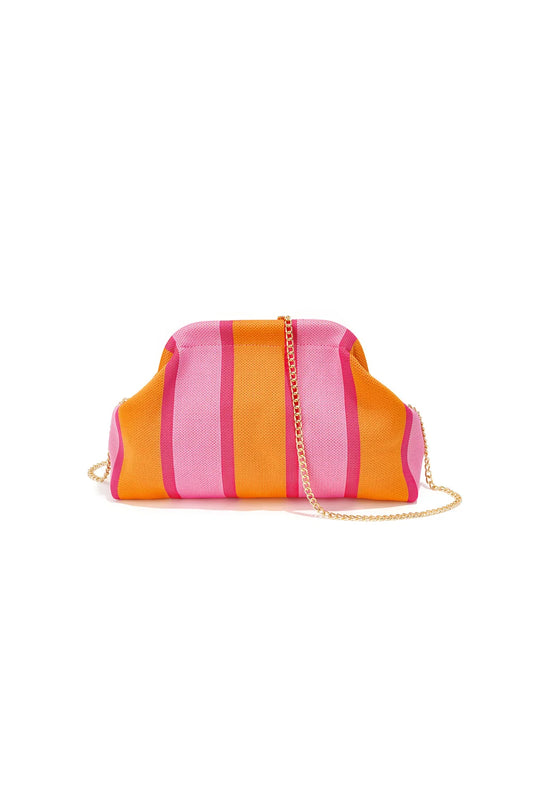 T016 Schoudertas met Oranje roze rood & Gouden Chain Strap
