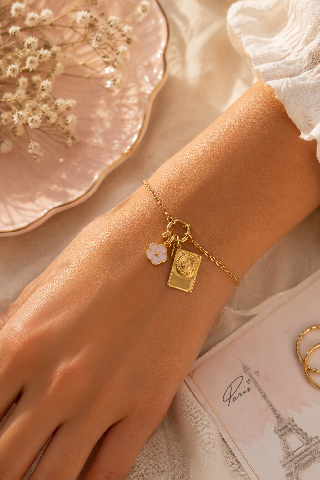 Paris Charms – Gouden Bedelarmband BA020