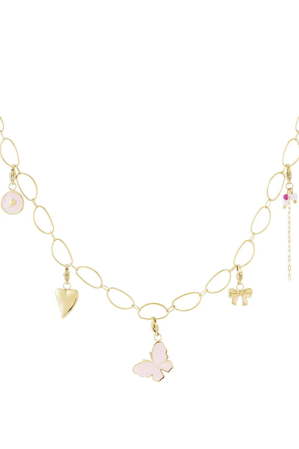 Romantische Gouden Bedelketting – Liefdevolle Details BK011