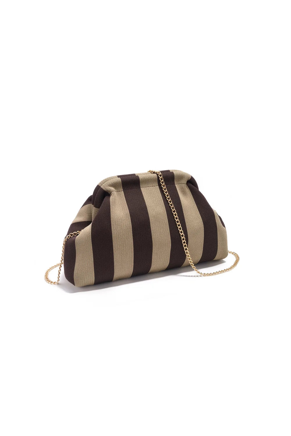 T021 Schoudertas met brown Beige Chain Strap