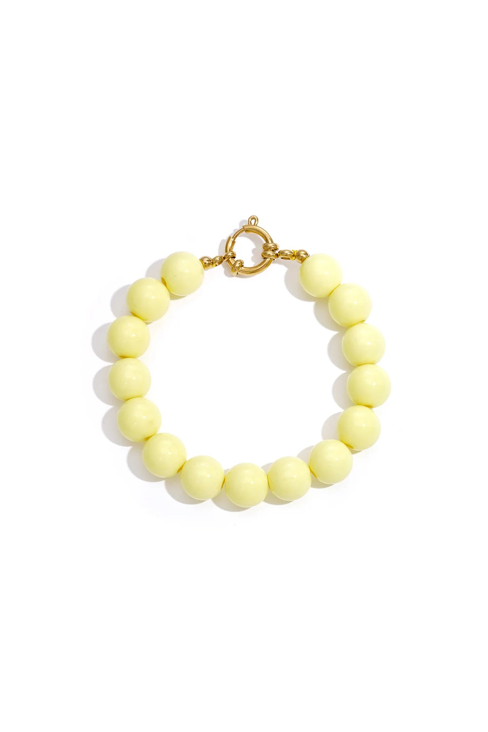 Kralenarmband zacht geel K000