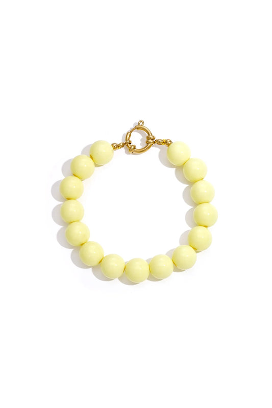 Kralenarmband zacht geel K000