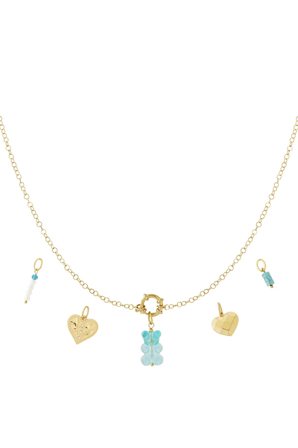 Sweet Heart & Cartoon Charm ketting  BK014