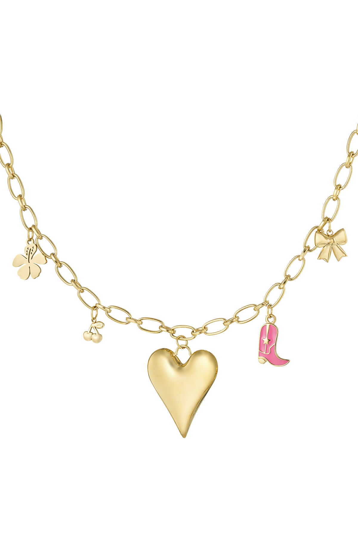 Hartjes ketting met hanger – Stainless Steel K008
