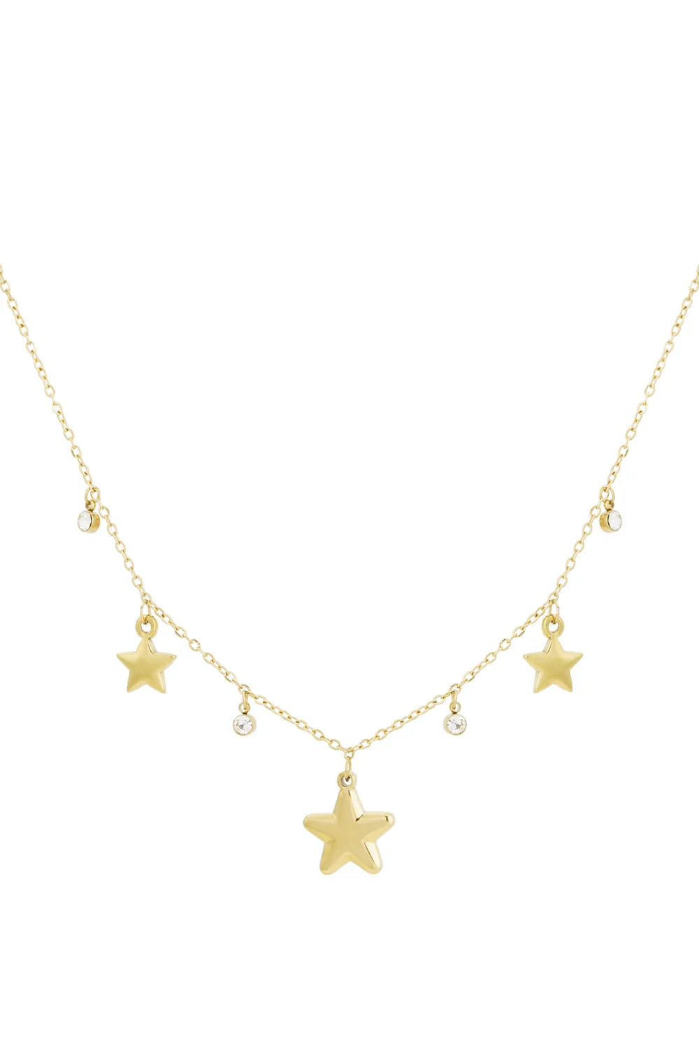 Ster ketting met strass – Stainless Steel K009
