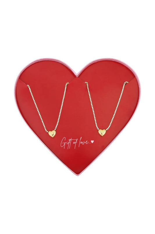 Cadeaubox 2 kettingen hart C001