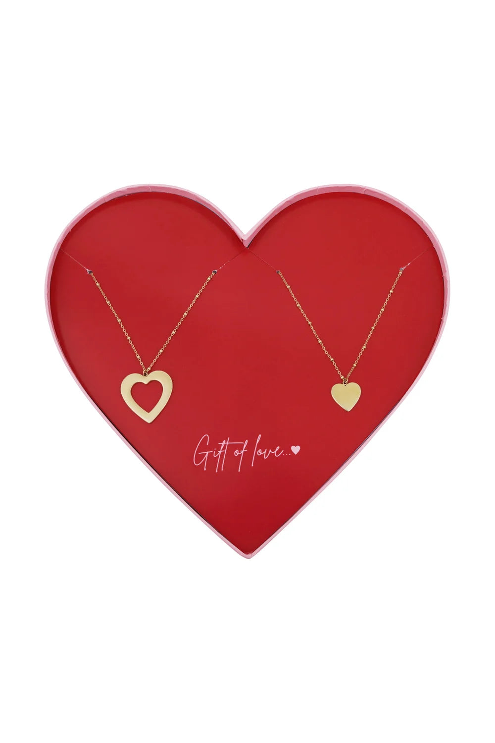 Cadeaubox 2 kettingen hart in hart C002
