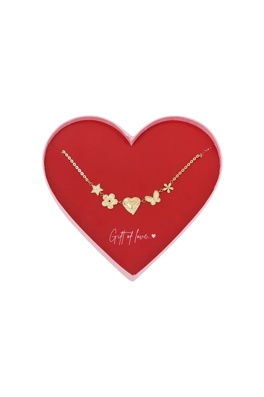 Cadeaubox 1 ketting met veel harten C003