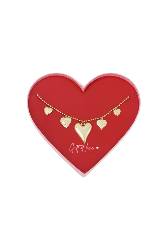 Cadeaubox 1 ketting hearts C004