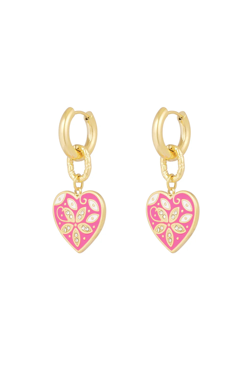 Oorbellen Flower heart O007