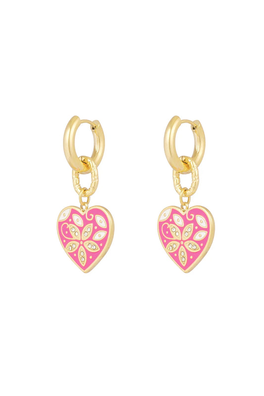 Oorbellen Flower heart O007