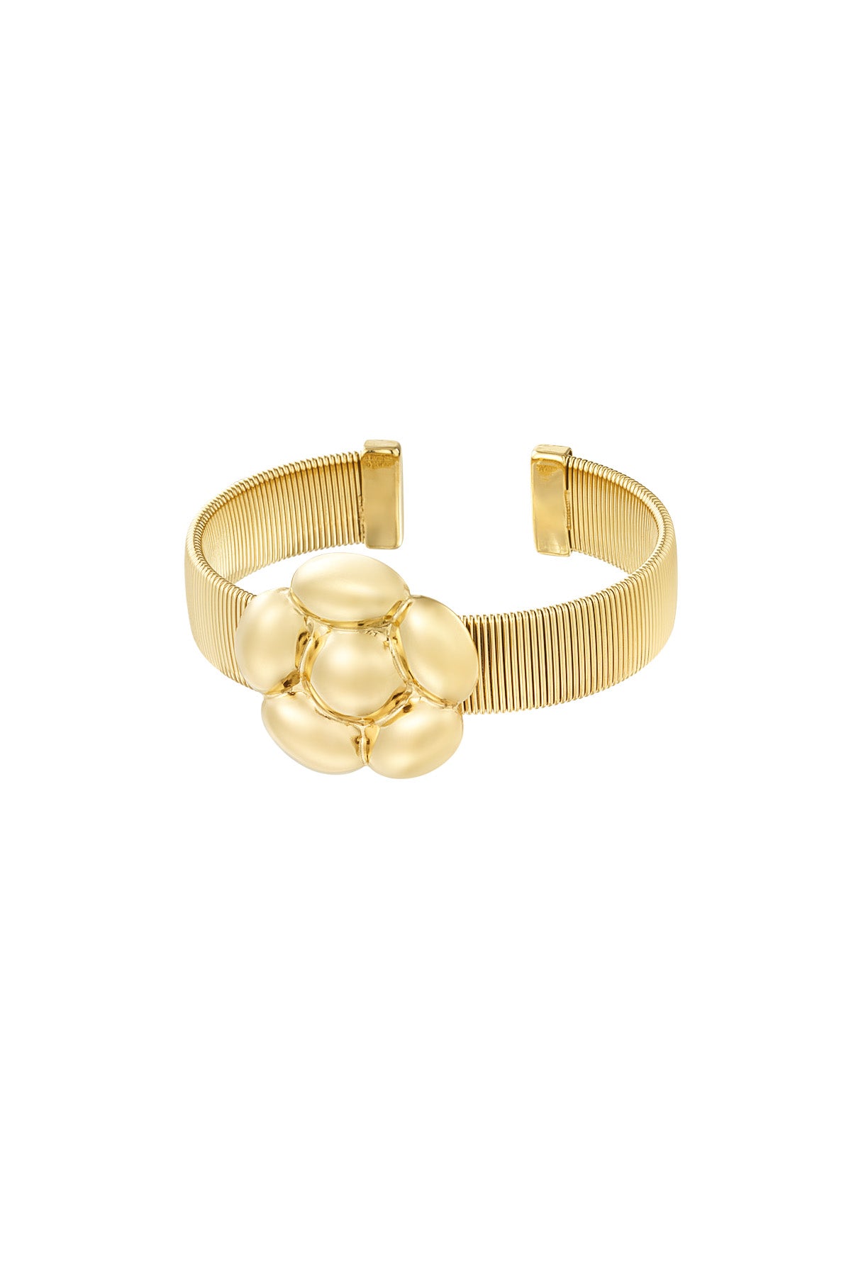 Golden Bloom Cuff Armband – Luxe Stainless Steel Bloem Armband SA0020