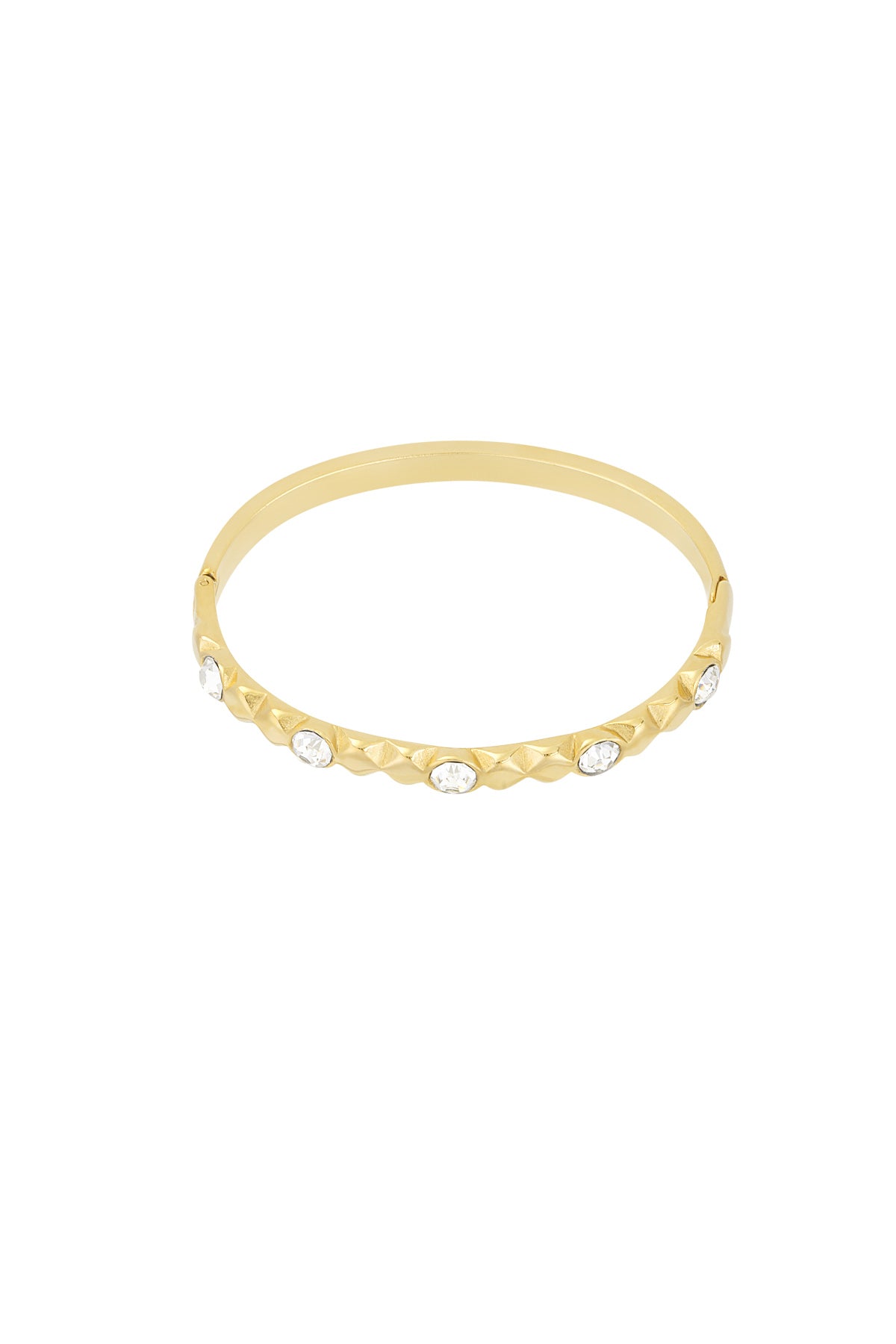Golden Sparkle Bangle – Luxe Stainless Steel Armband met Kristallen SA0022