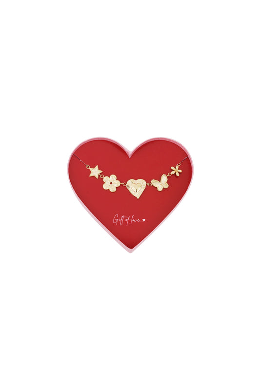 Giftbox C007 Luxe armband gold butterfly