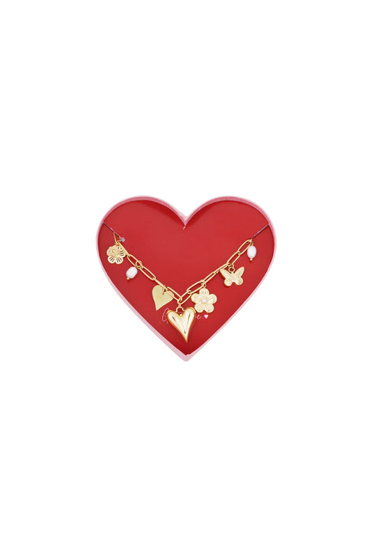 Giftbox C006 Luxe armband gold heard schakel