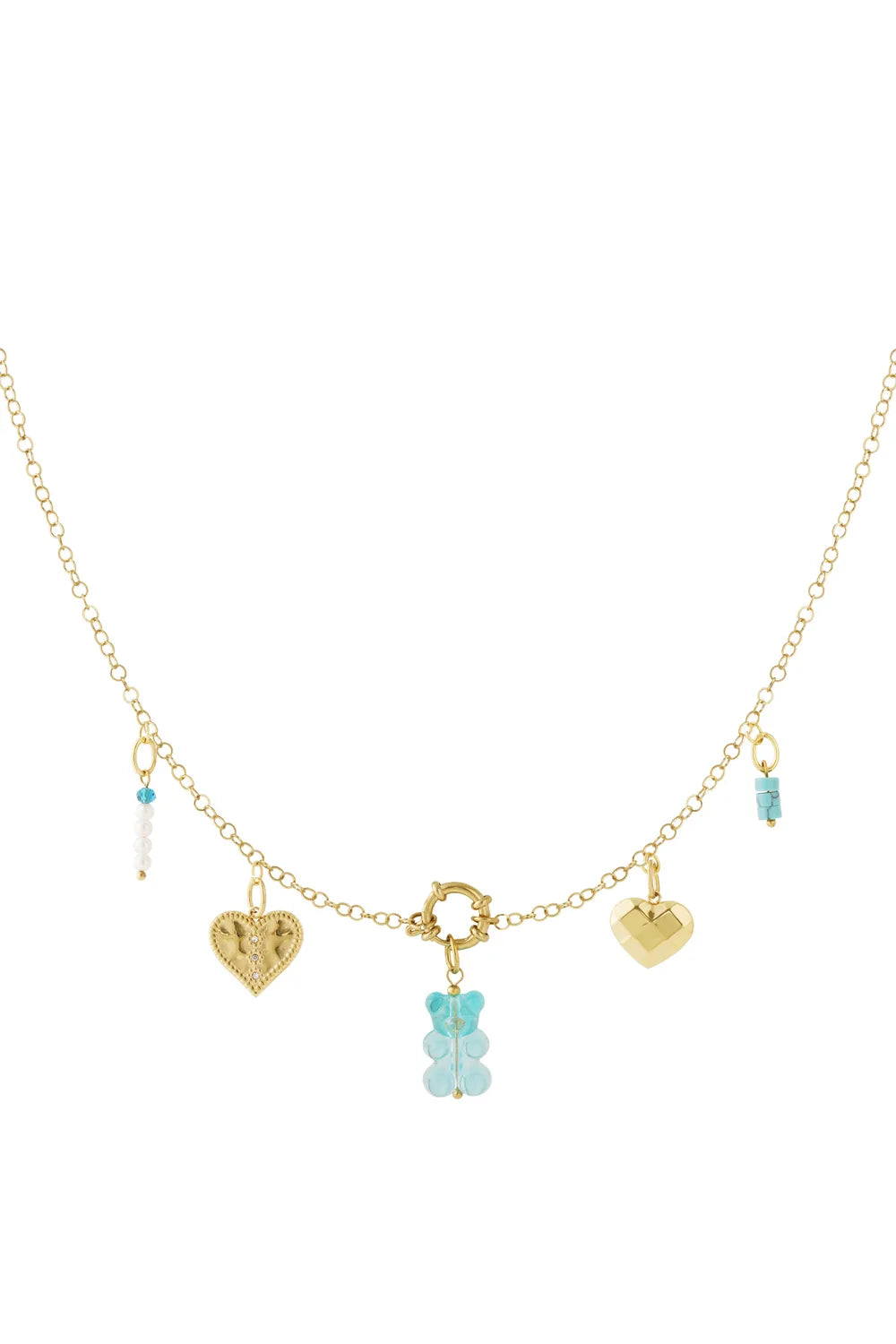 Sweet Heart & Cartoon Charm ketting  BK014
