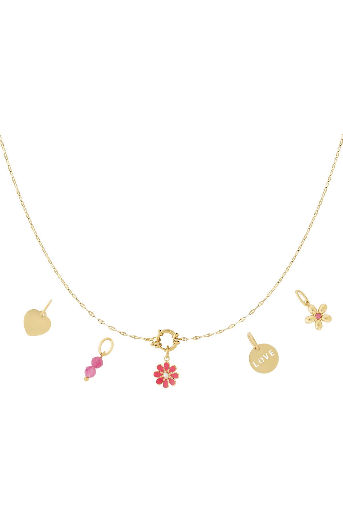 Stralende Bloemen Charms Ketting  BK012