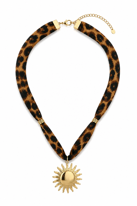 Leopard Sun Necklace heart – Stainless Steel K012