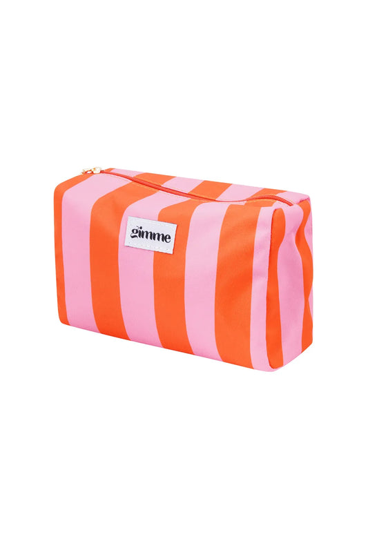 Elegant Beauty tasje roze/oranje gestreept M005