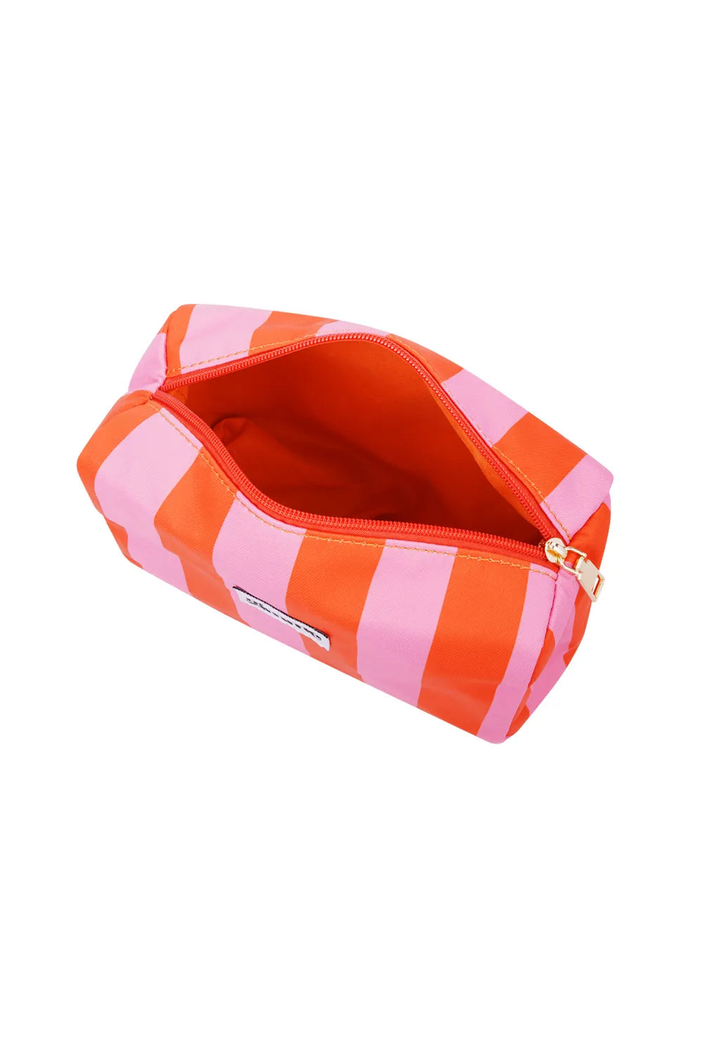 Elegant Beauty tasje roze/oranje gestreept M005