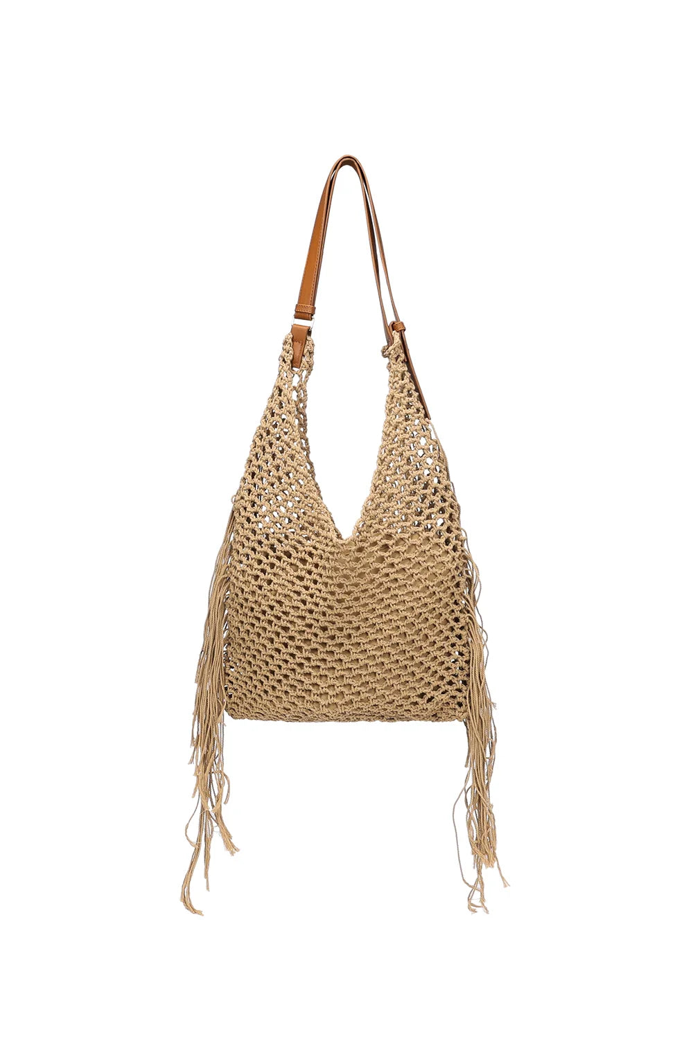 T006 Boho Hobo Tas – Gehaakt Katoen | Zandkleur | Vakantie Must-have