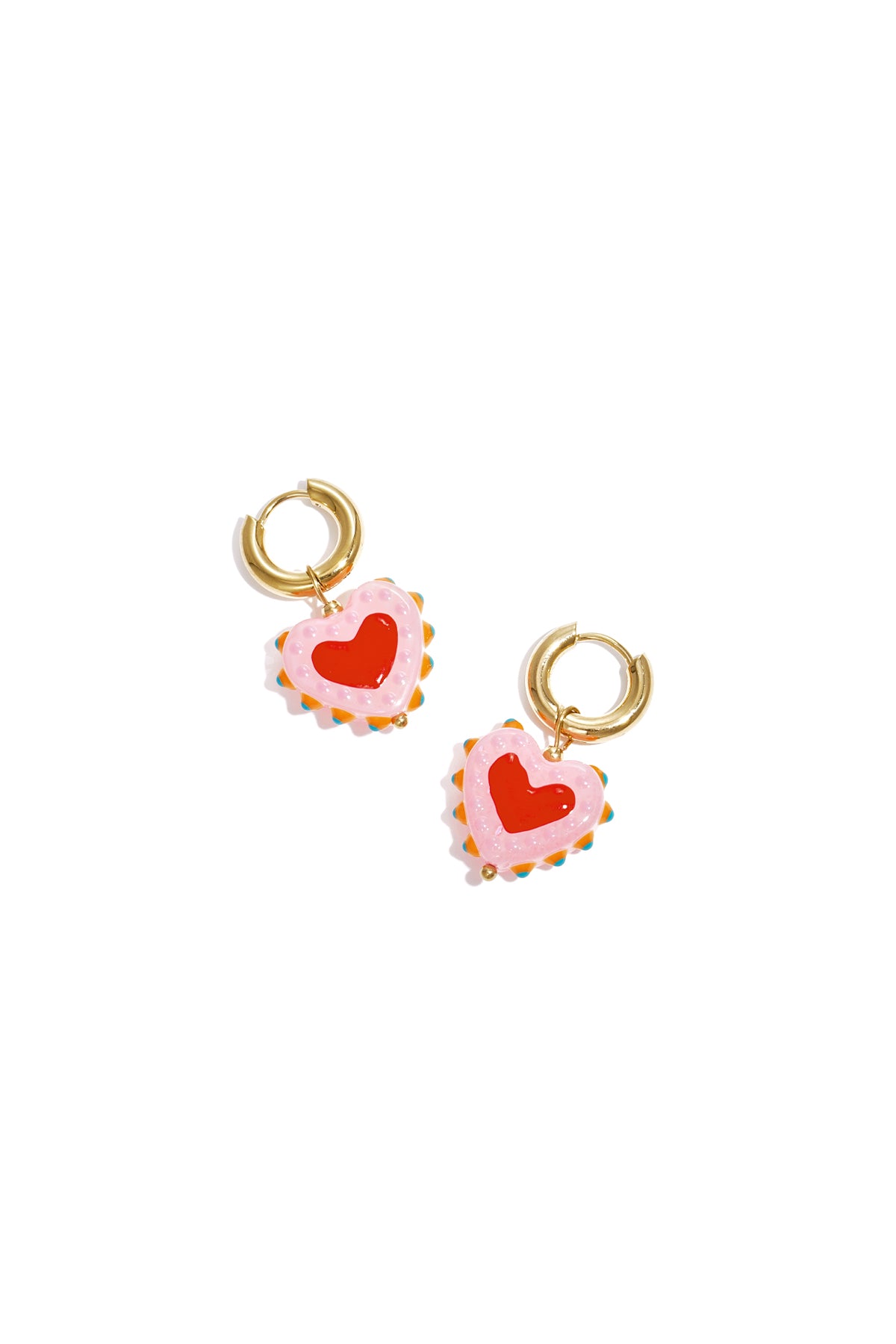 Sweet Heart Oorbellen met Glaze Afwerking O012