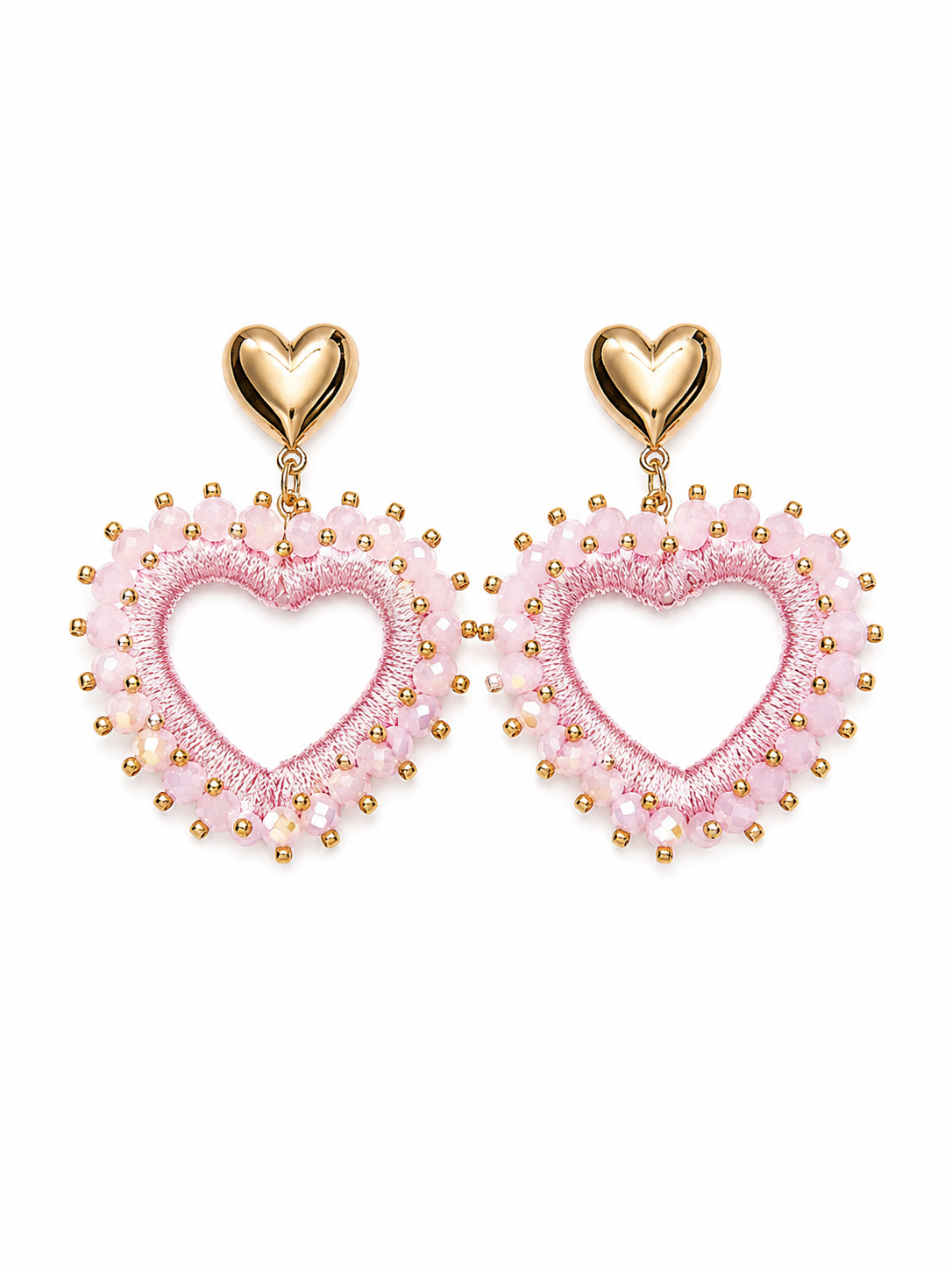 Oorbellen pink heart O005