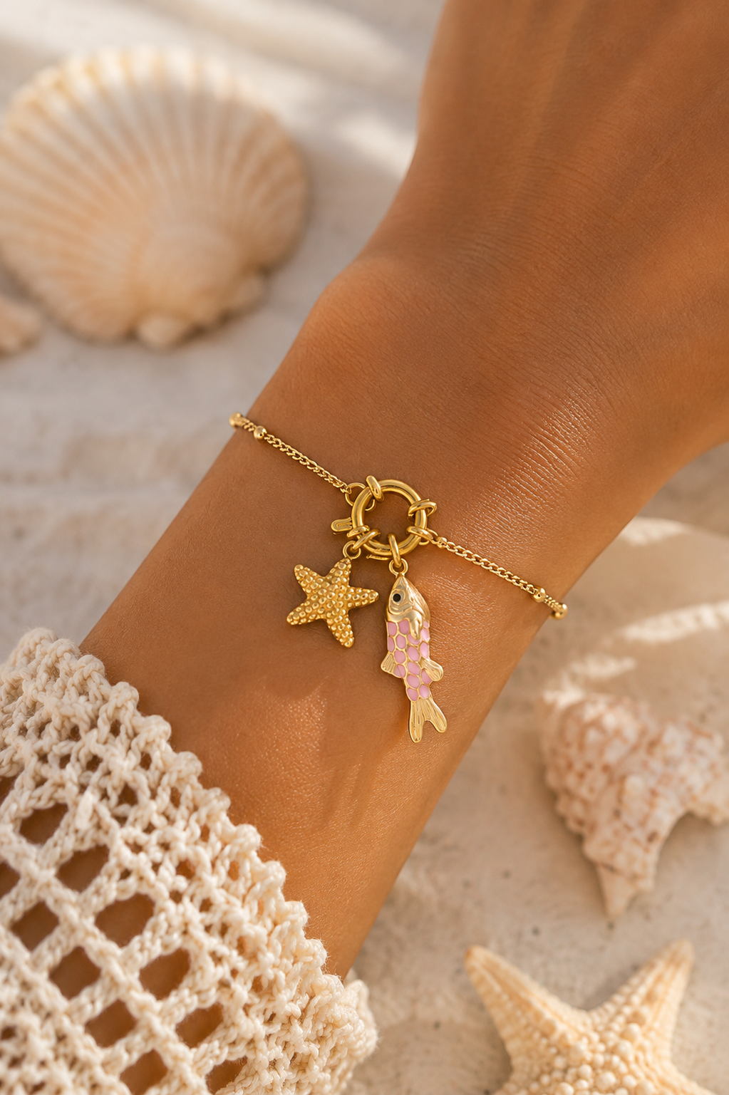 Ocean Vis Zeester krab Charm Armband BA008