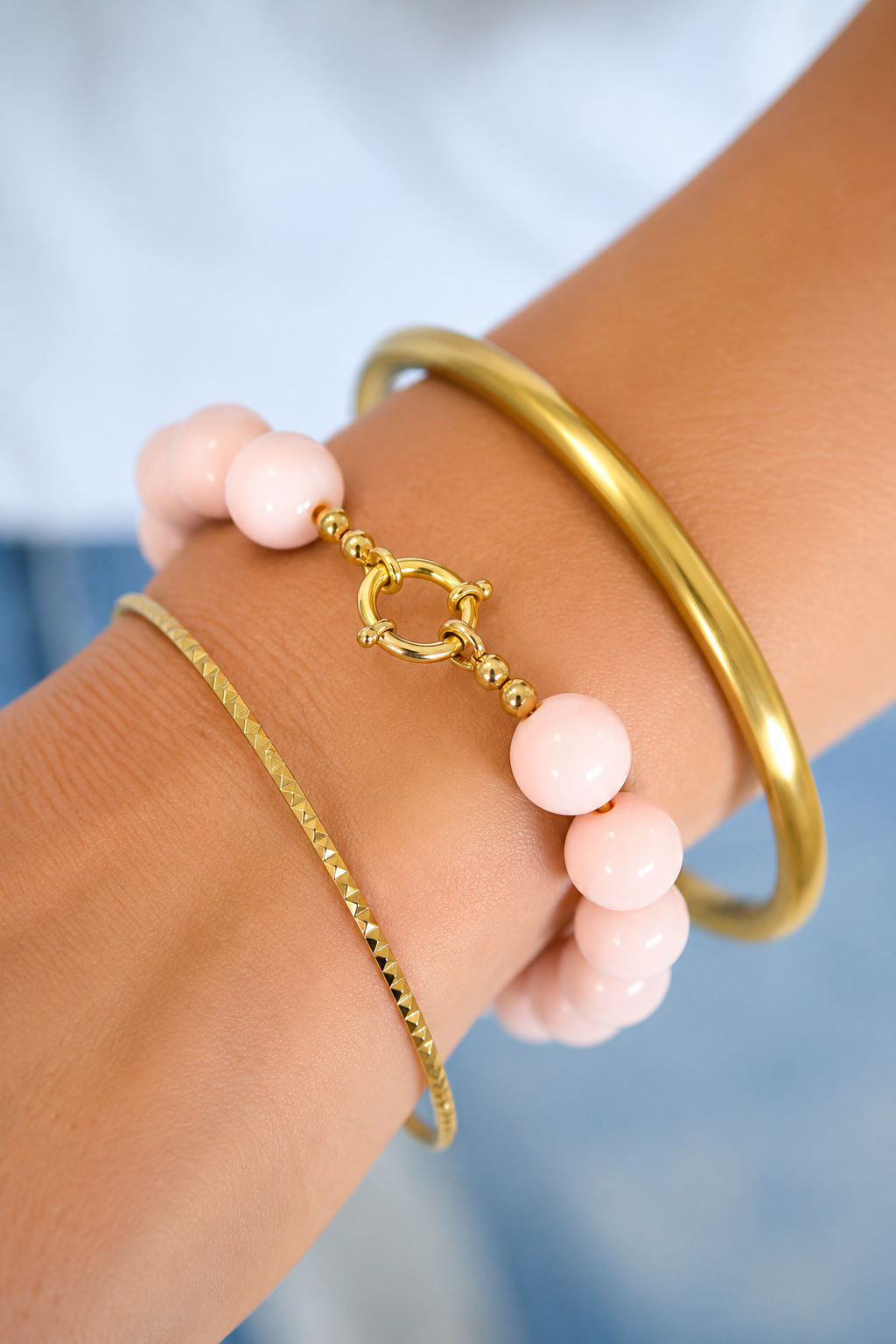 Kralenarmband zalm K001