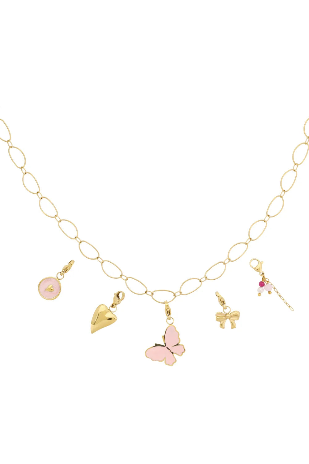 Romantische Gouden Bedelketting – Liefdevolle Details BK011