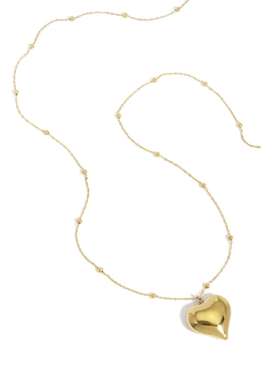 Lange ketting glad hart K003