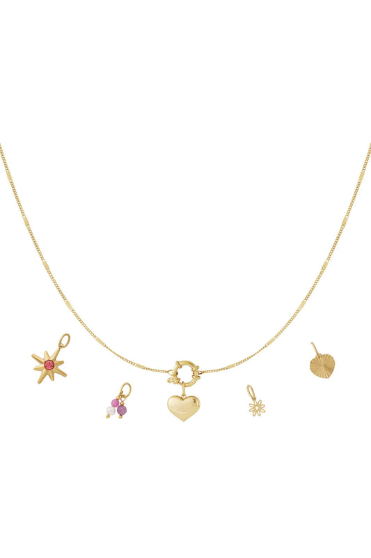Celestial Heart – 14K Gold Plated Bedelketting BK010