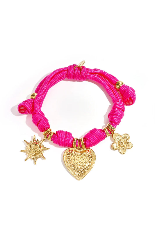 Kleurijke armband fuchsia roze SA006