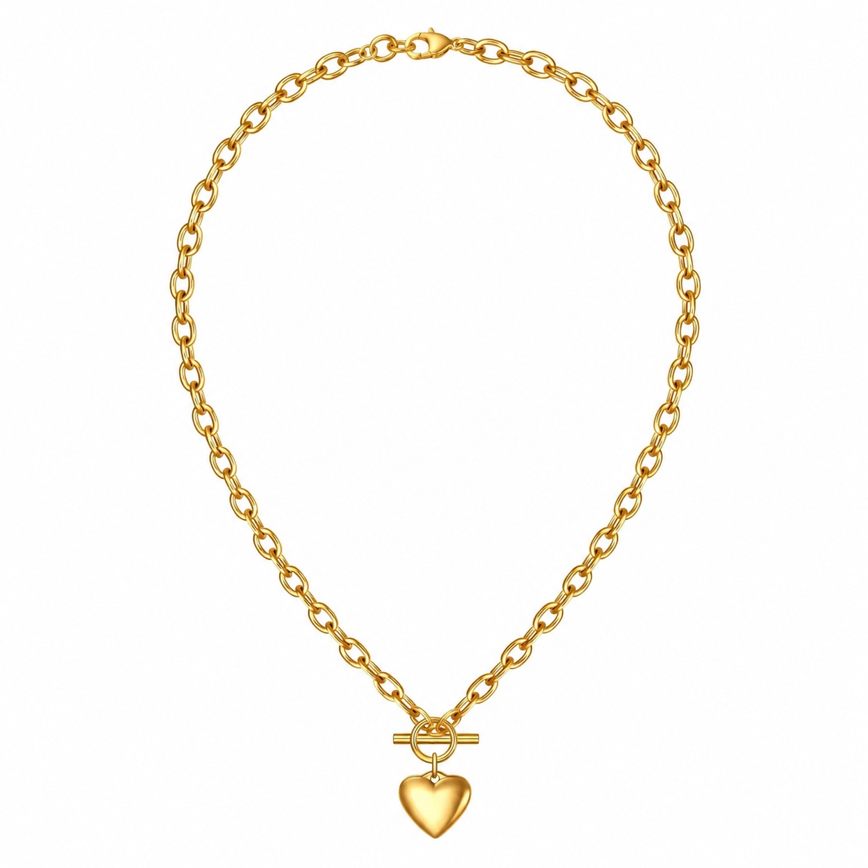 Stainless Steel ketting Golden Heart K007