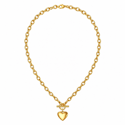 Stainless Steel ketting Golden Heart K007