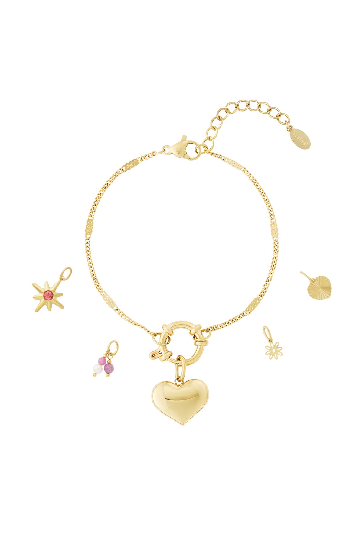 Golden Love Charms – Een hart vol elegantie BA004