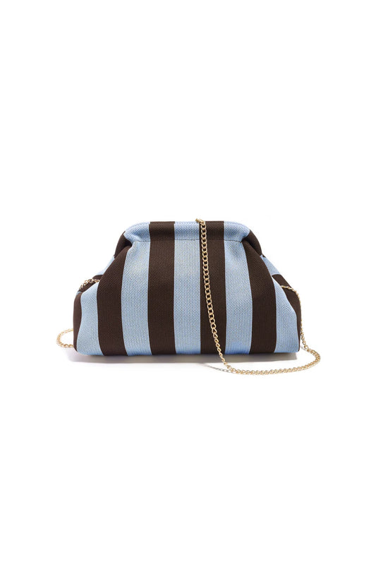 T020 Schoudertas met brown Blue Chain Strap