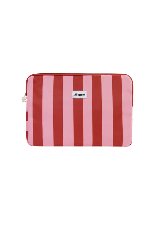 Laptophoes Roze rood gestreept L007