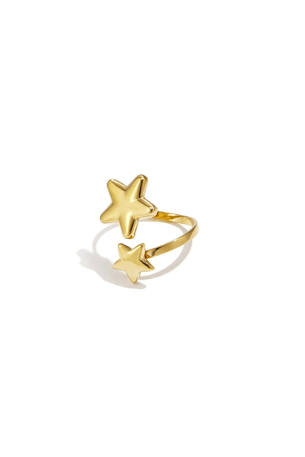Gouden Starlight Ring – Verstelbare Stainless Steel Sterren Ring R014