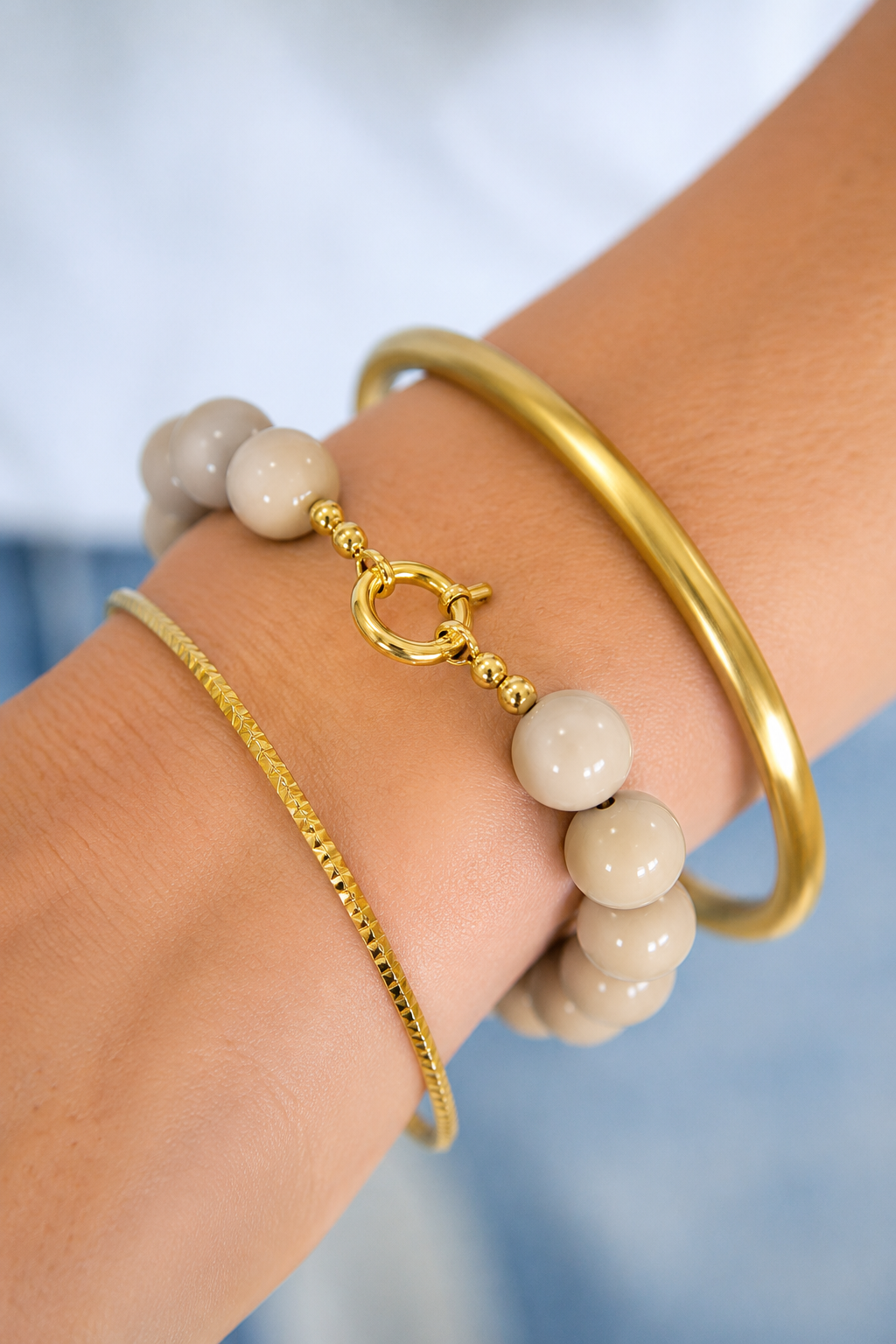 Kralenarmband Kaki K003